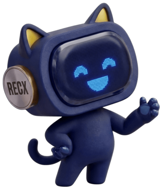 Recx, the Recreations mascot, waving